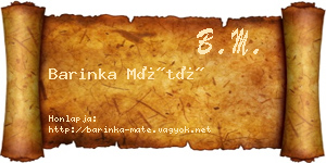 Barinka Máté névjegykártya