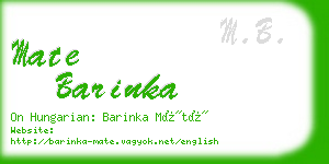 mate barinka business card